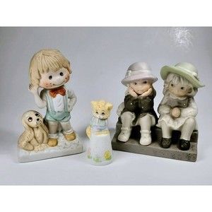 Vintage Whimsical Ceramic Figurines Bundle of 3 Collectibles